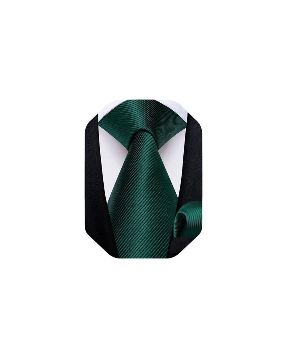 9224 Solid Color Tie and Pocket Square Set Woven Silk Plain Necktie &